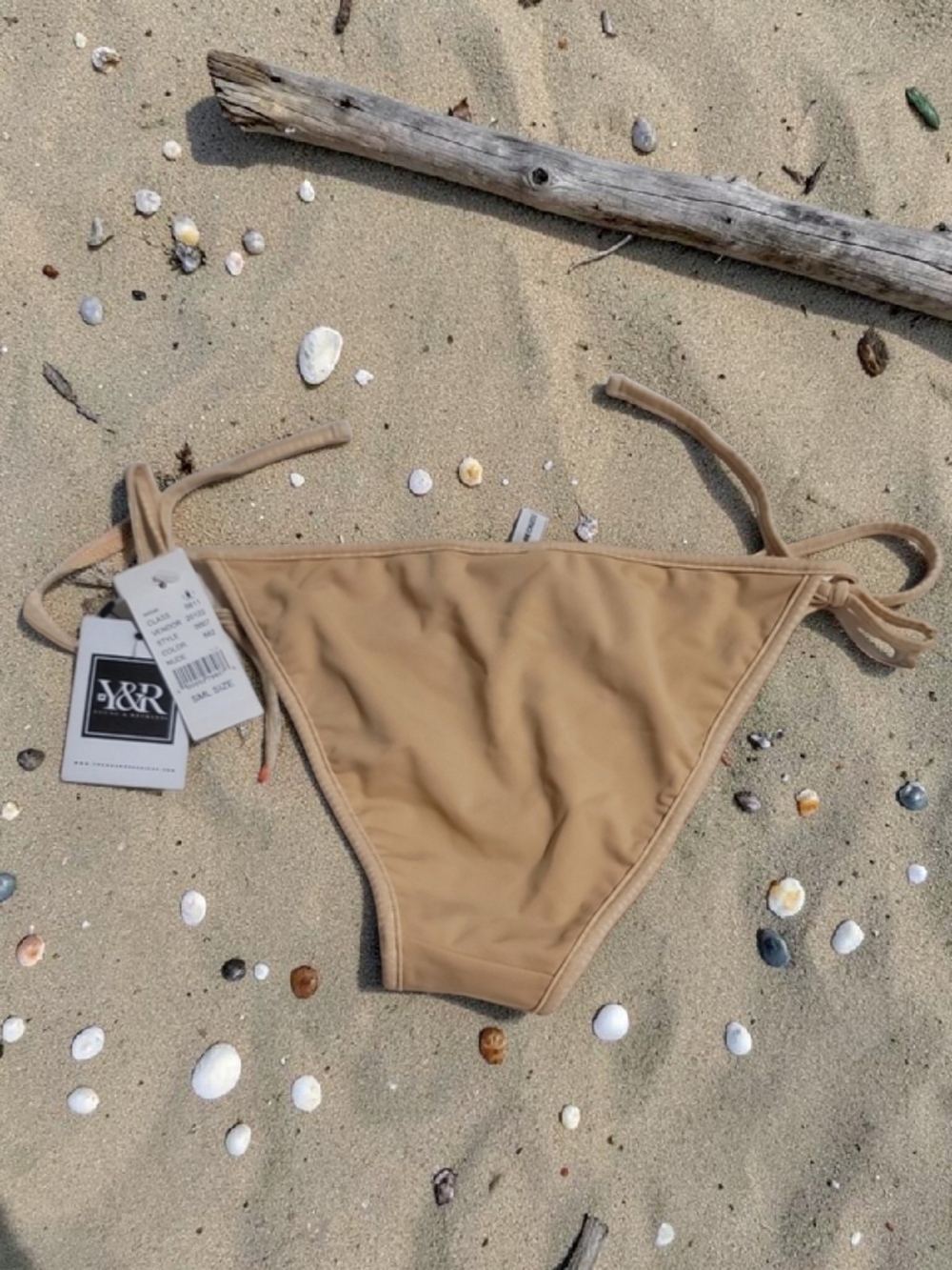 Y&R - Small Tan Tie-Side Bikini Bottom - Picture 2 of 5
